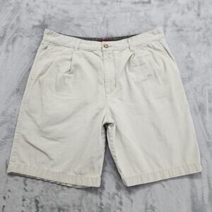 Covington Shorts Mens 34 Tan Khaki Pleated‎ Chino 9” Inseam Casual Preppy Cotton